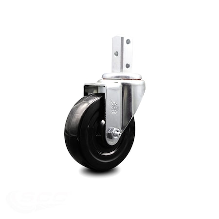 Service Caster 4 Inch Hard Rubber Wheel Swivel 3/4 Inch Square Stem Caster SCC-SQ20S414-HRS-34